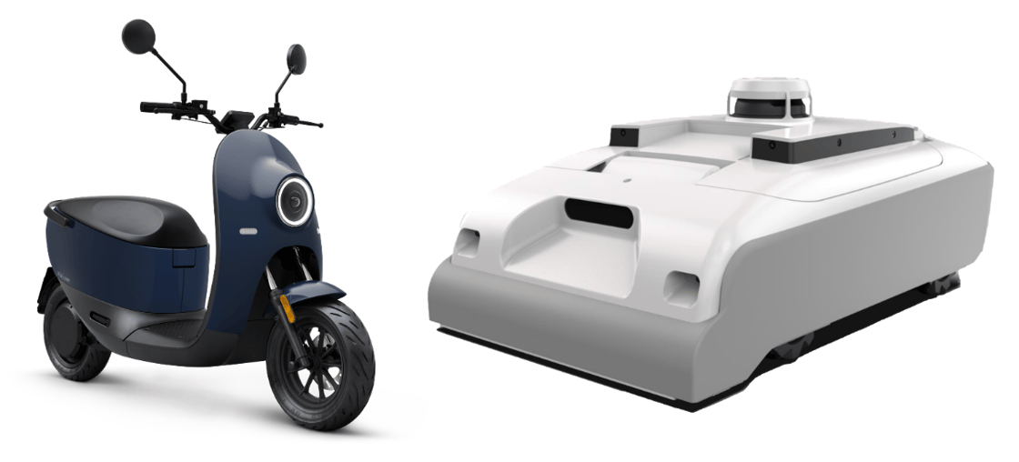 e-scooter and robotic vacuum cleaner image